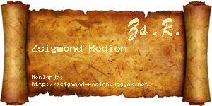 Zsigmond Rodion névjegykártya
